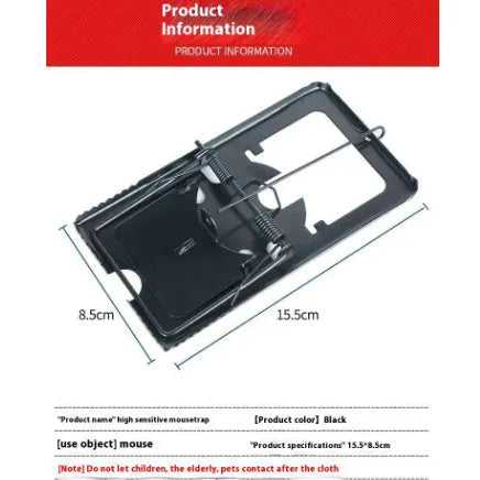 Indoor automatic mouse cage trap in metal and plastic construction with small medium large size options