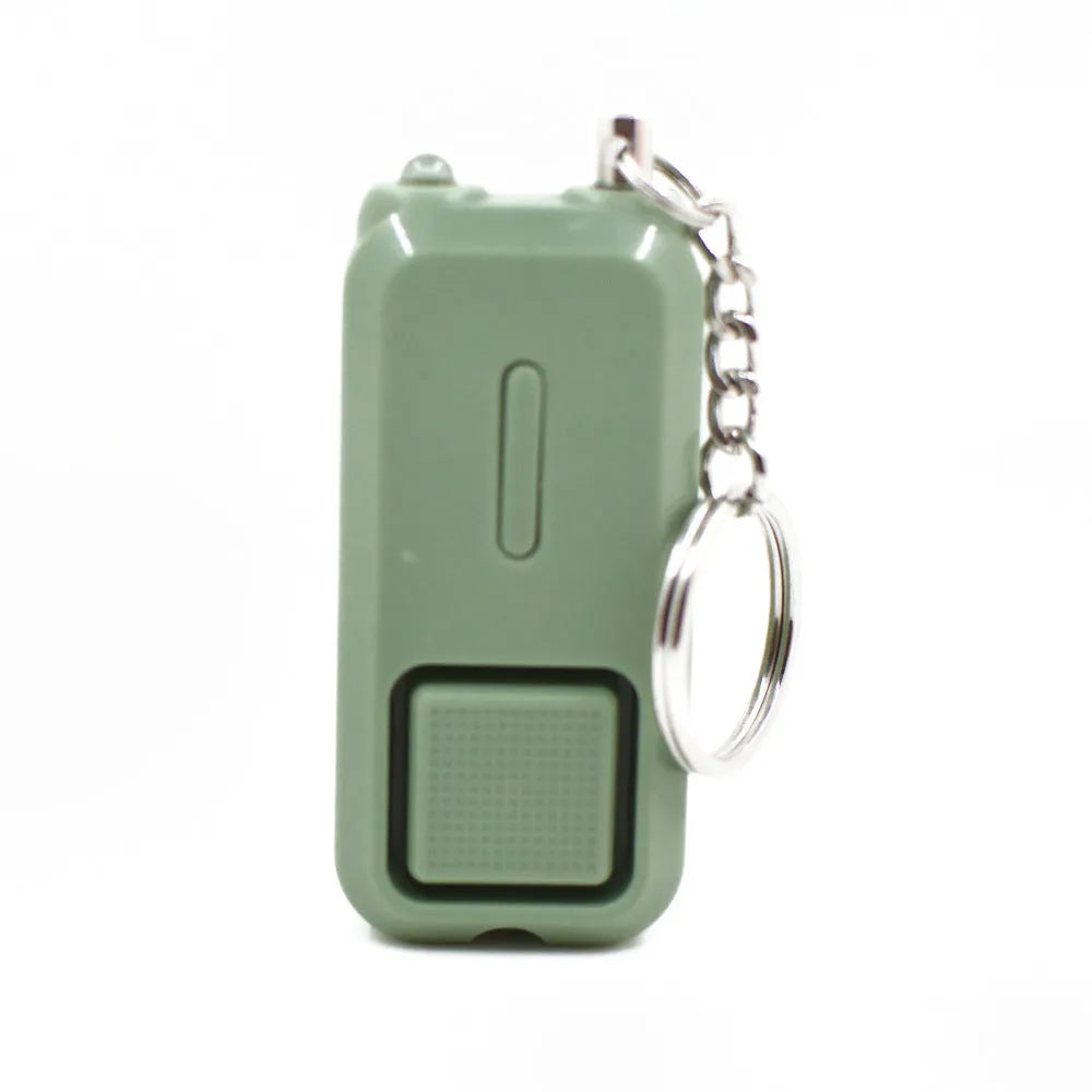 ZQ-202 personal safety alarm in pink, black, white, yellow or green with compact 65x30x12mm dimensions