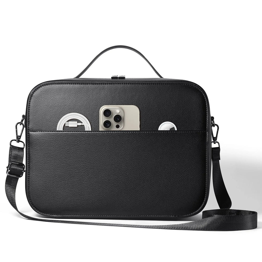 Black superfiber MR glasses storage box for Apple Vision Pro, dimensions 32.5 by 24.5 by 11.5 centimetres