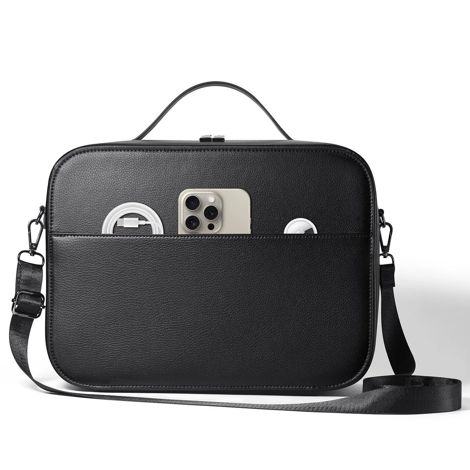 Black superfiber MR glasses storage box for Apple Vision Pro, dimensions 32.5 by 24.5 by 11.5 centimetres