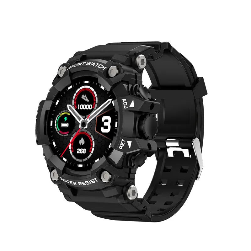 T6 Tactical Smart Watch with 1.3 inch screen on wrist showing Android iOS compatibility