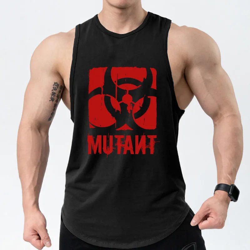 Loose fit sleeveless polyester training vest shown in a bicolour design on a manikin.
