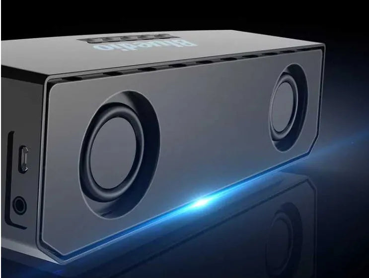 Black Bs-6 cloud smart speaker showing compact dimensions and speaker grille