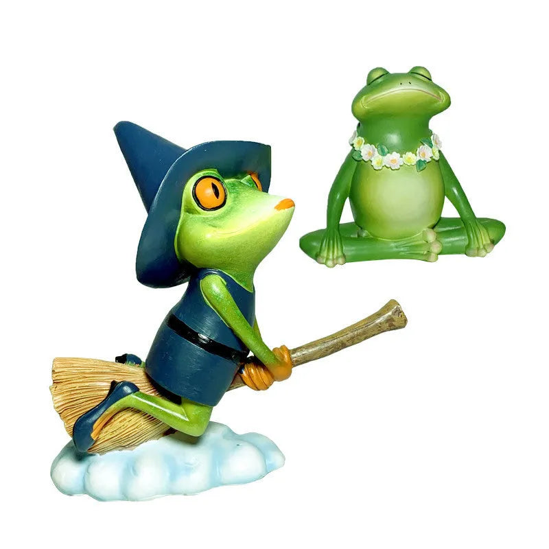 Magic yoga frog decoration in RDW123 colour, a European style plastic and resin micro landscape figurine.