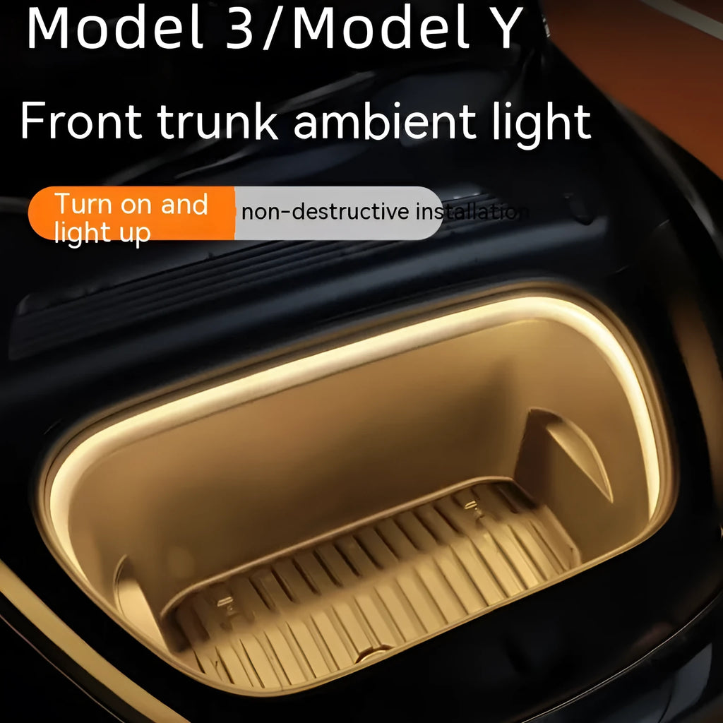 Tesla Model 3 and Model Y front centre console ambient lighting kit with soft silicone light bar