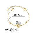 Women's stainless steel resin bracelet with double-layer loving heart design