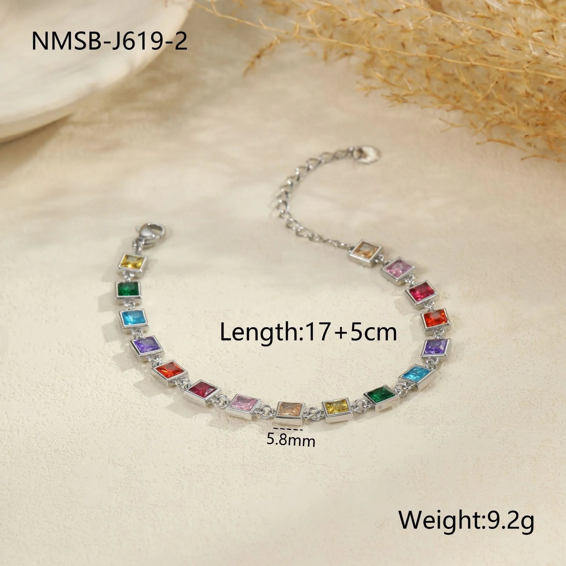 Women's stainless steel bracelet with geometric shapes in gold or silver electroplated finish