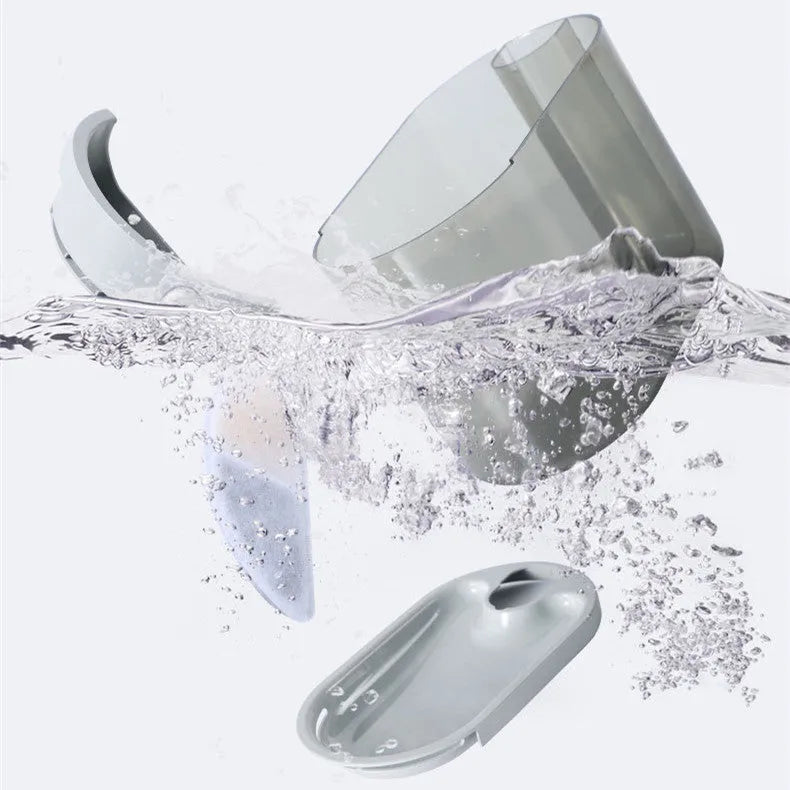 Automatic plastic drinking bowl for cats with infrared sensor, grey colour