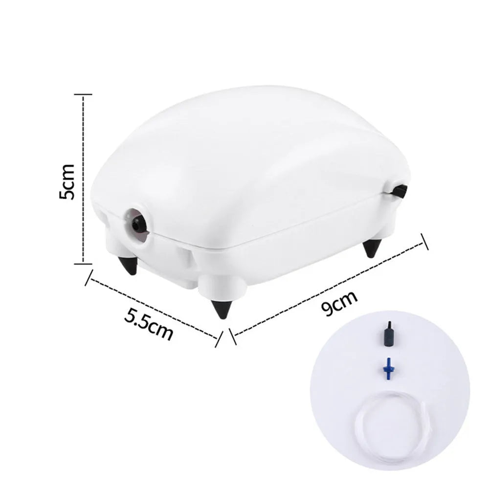 Aquarium Silent Fish Breeding Oxygen Pump DB-9001 2.5W 1.8L/min 0.018Mpa Air Output for Fish Tank Water Oxygenation White Colour EU or US Plug Option with 220-240V or 110-120V