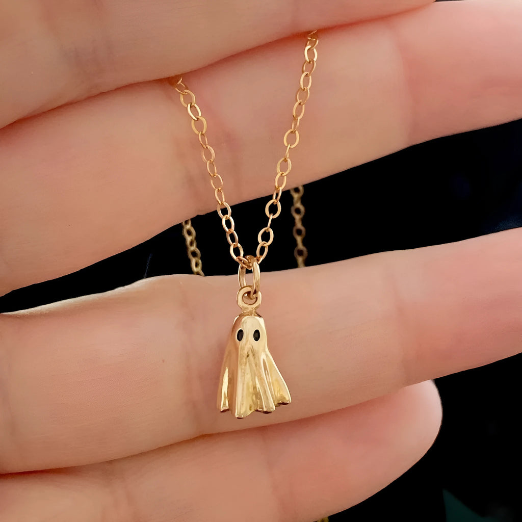 Ghost pendant necklace with stainless steel chain and titanium steel pendant in three chain style options