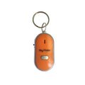 Oval-shaped plastic acrylic key finder pendant in red, blue, white, black, and orange colours