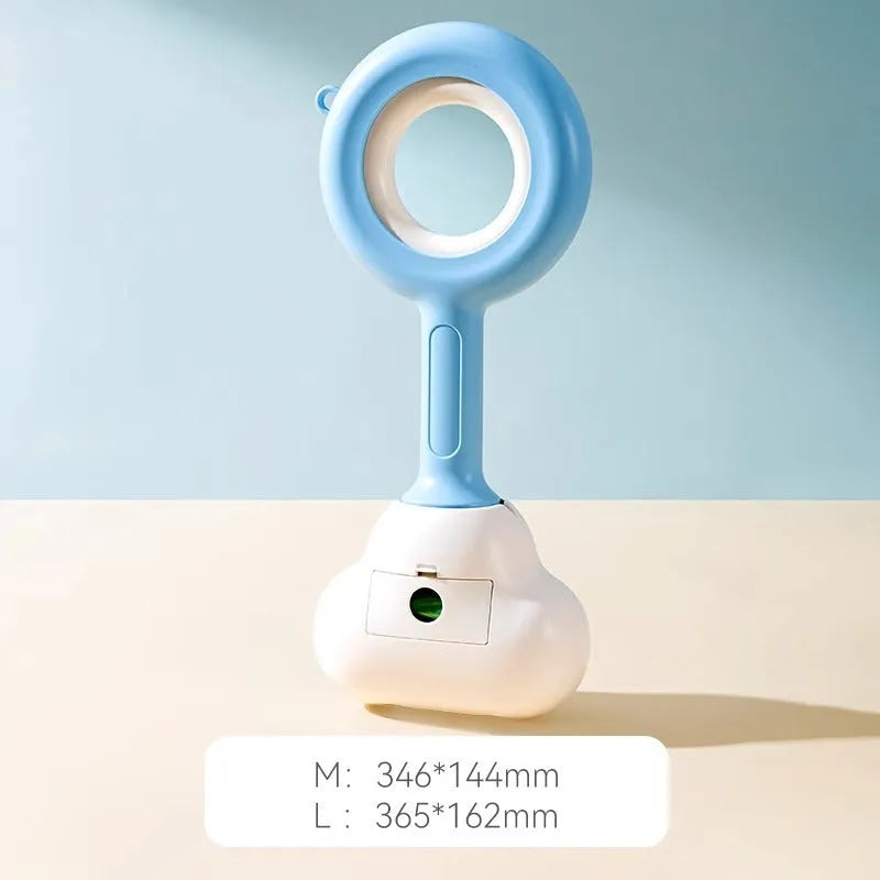 White blue ABS plastic dog poop scooper with cloud-shaped jaw design for outdoor pet waste collection