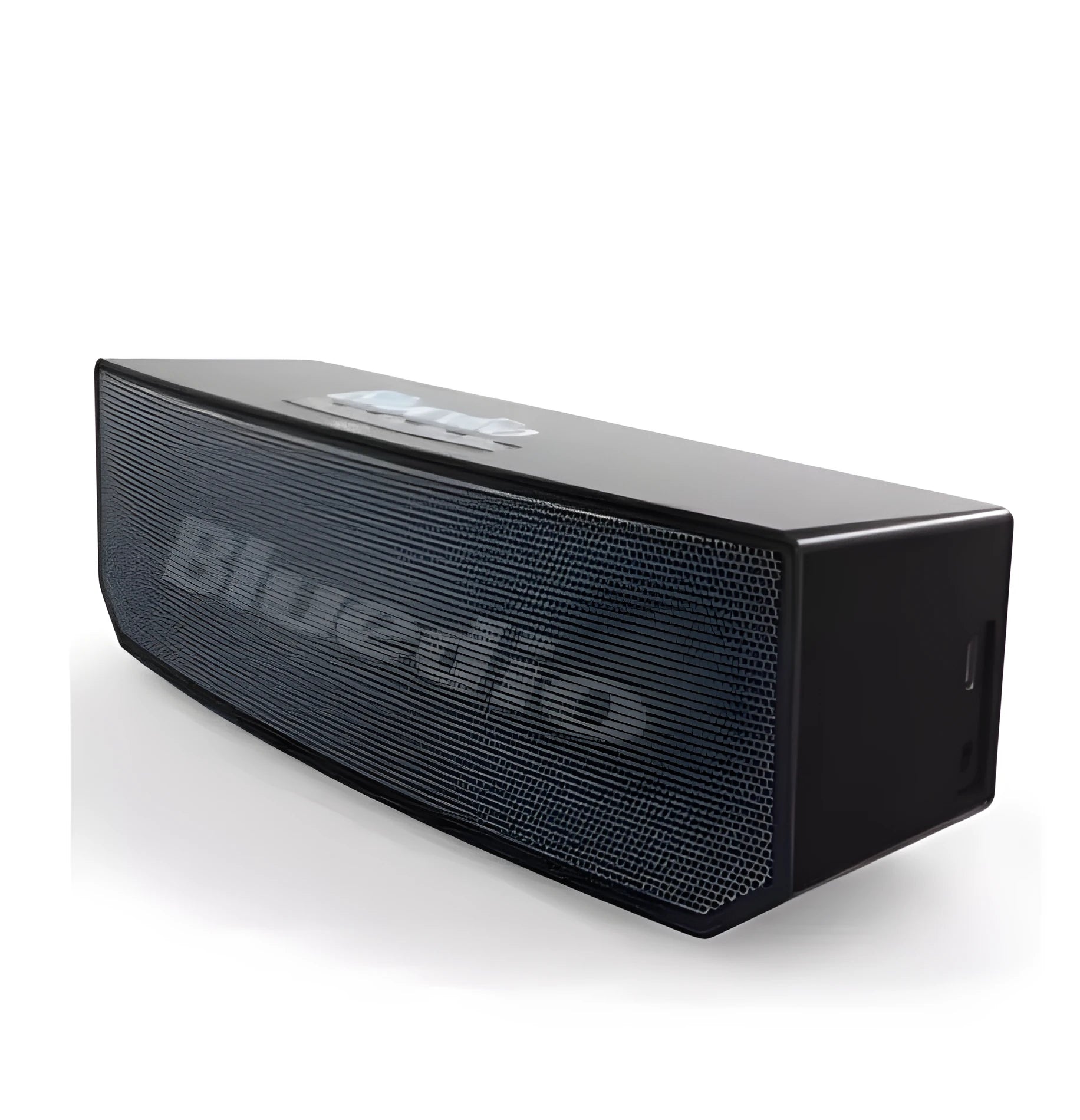 Black Bs-6 cloud smart speaker showing compact dimensions and speaker grille