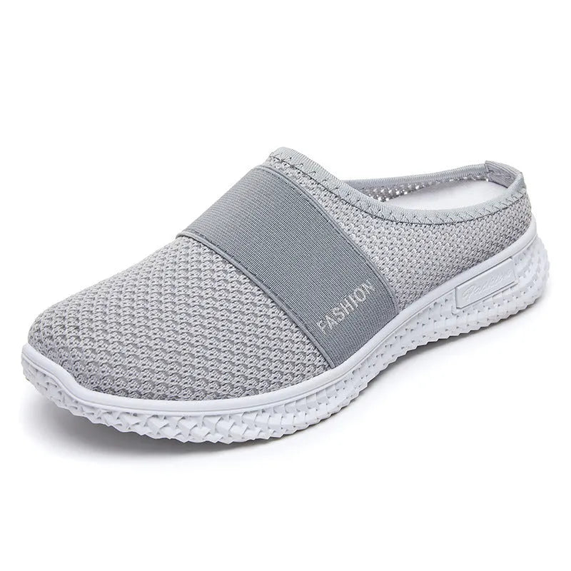 Women's mesh casual shoes with flat heel, hollow-out design, and round toe in multiple colour options