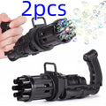 Children's bubble machine gun toy in pink, gold or black with battery compartment and trigger operation