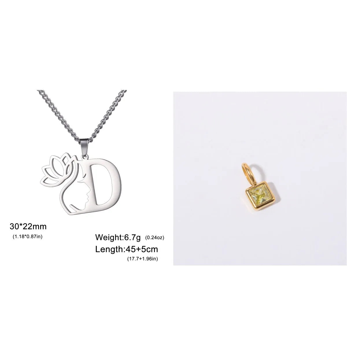 Gold and silver stainless steel fashion necklaces with a cross chain design and matching pendants.