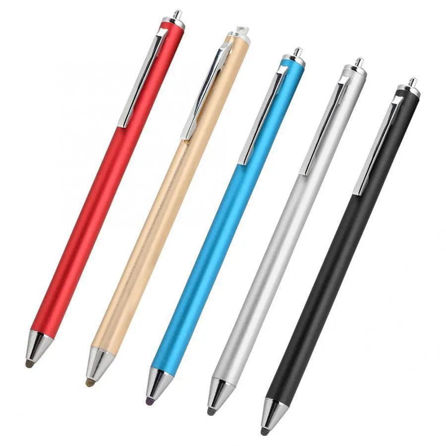 Metal-shell active stylus with fine tip for phone and tablet touchscreens.