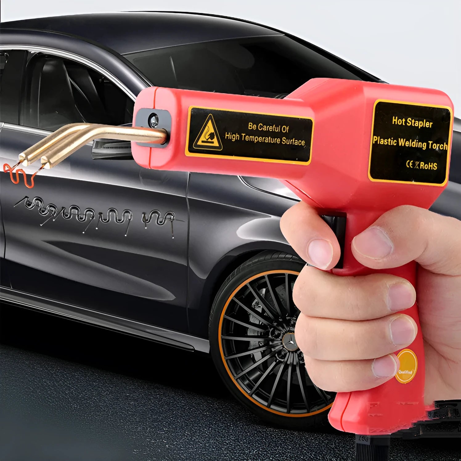 CR307 plastic repair welding gun with power cord and LED work light for car bumper repairs