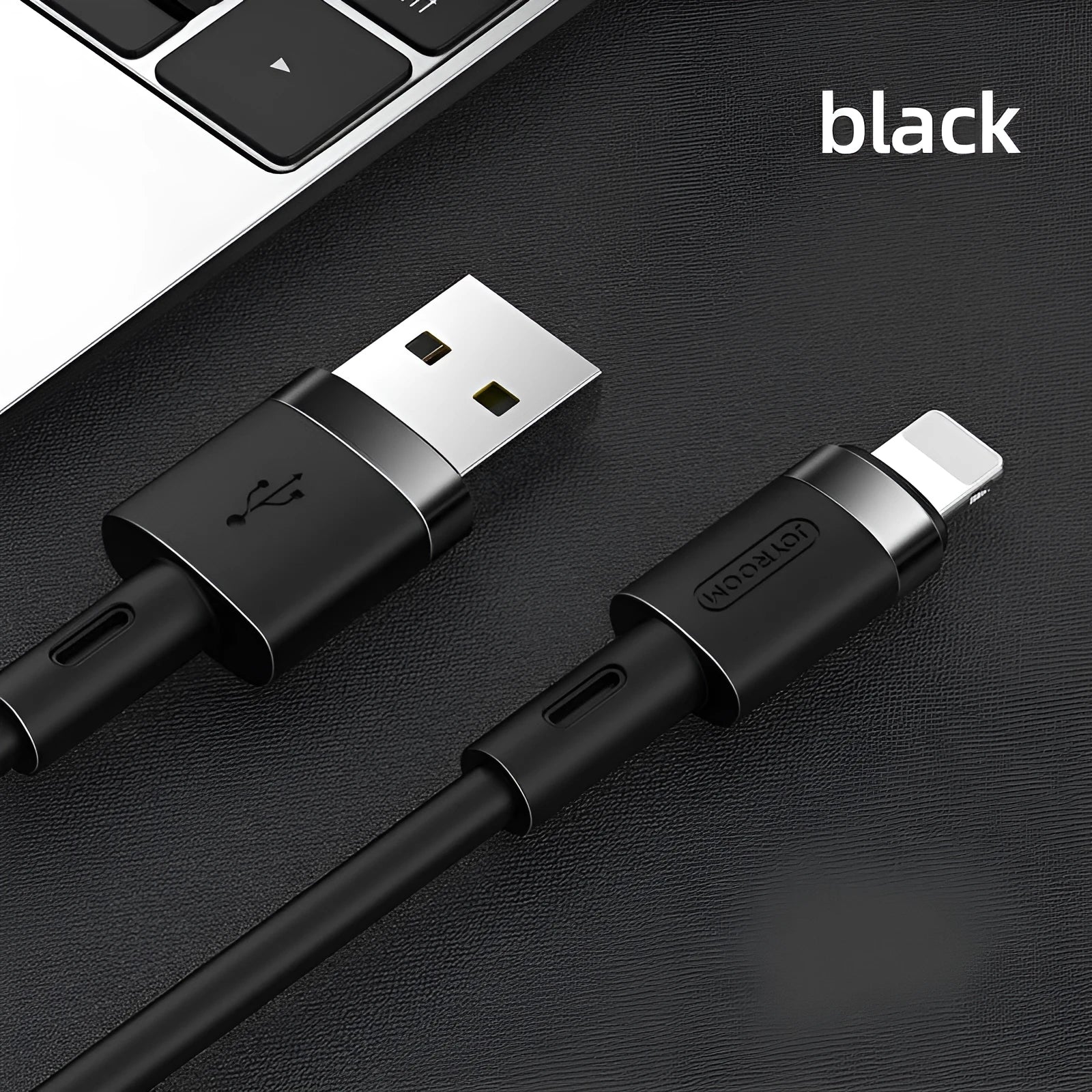 Type-C charging cable with straight connectors in five colour options