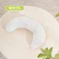 U-shaped blue cat pillow with adjustable collar for cervical support on a sofa