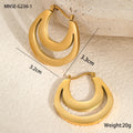 Geometric minimalist French earrings with 18K gold plating and round ring elements