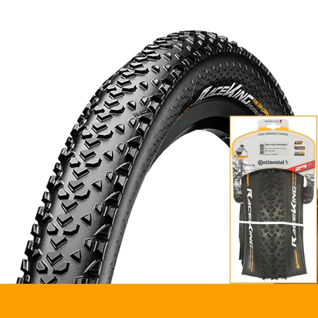 Mountain bicycle tyre showing tread, available in folding or steel wire bead for 26, 27.5 and 29-inch wheels
