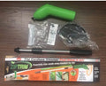Cordless lawn trimmer tool with extension pole and protective debris shield for garden maintenance