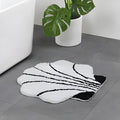 Cartoon bathroom mat with plants and flowers pattern, 60x60cm, hand washable, grey cute cat design