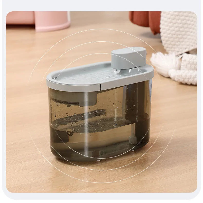 Automatic plastic drinking bowl for cats with infrared sensor, grey colour