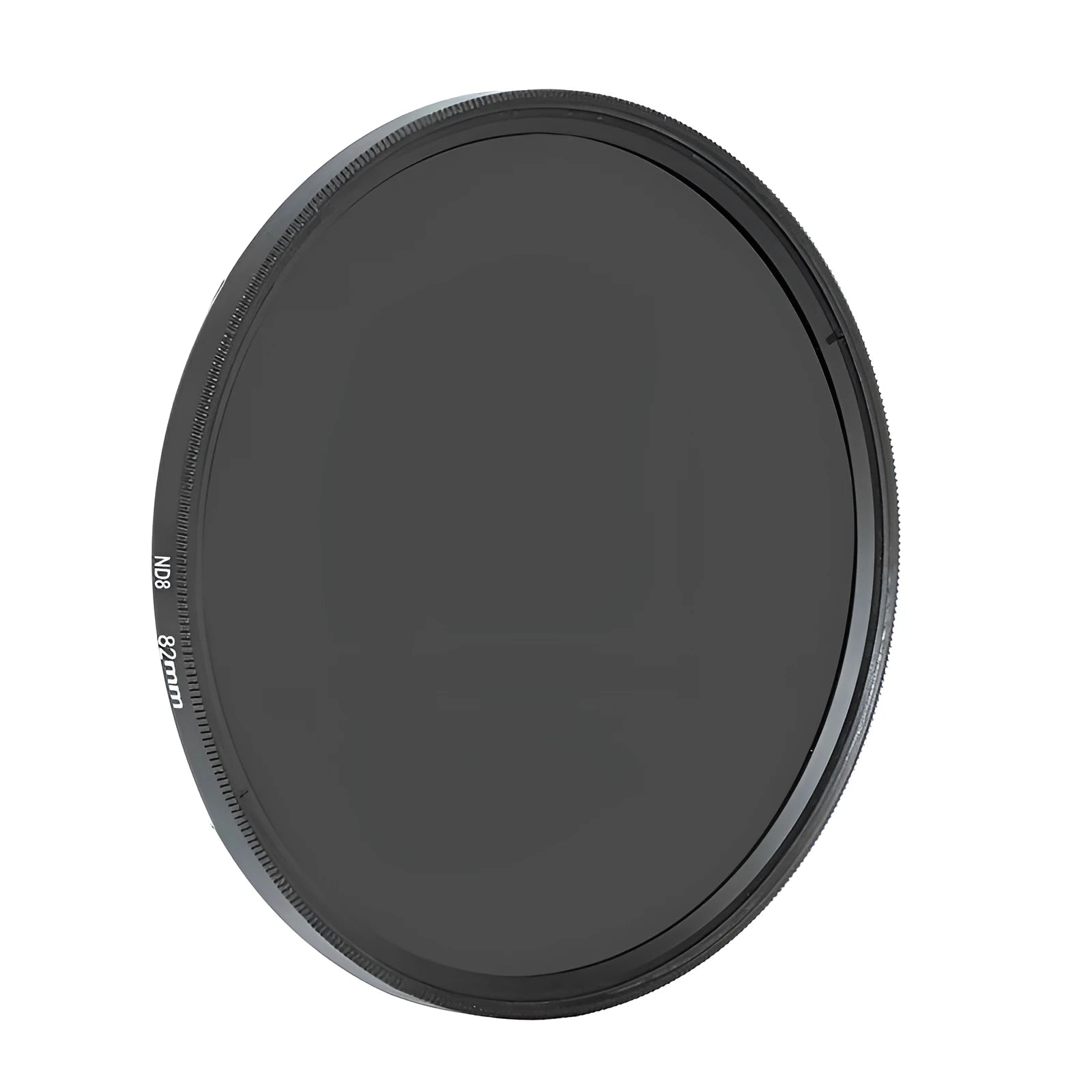 Camera ND8 filter with aviation aluminium frame showing lens thread and optical resin element