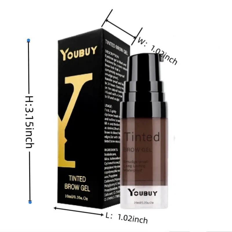 Waterproof brow cream tube in brown and black shades for natural eyebrow definition