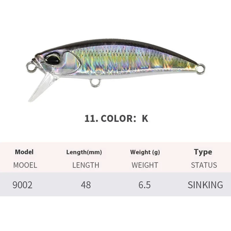Japanese submerged mino fishing lure for mandarin fish and snakehead, 48mm length