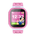 Blue children's phone watch with 1.44-inch IPS screen showing dual language interface options