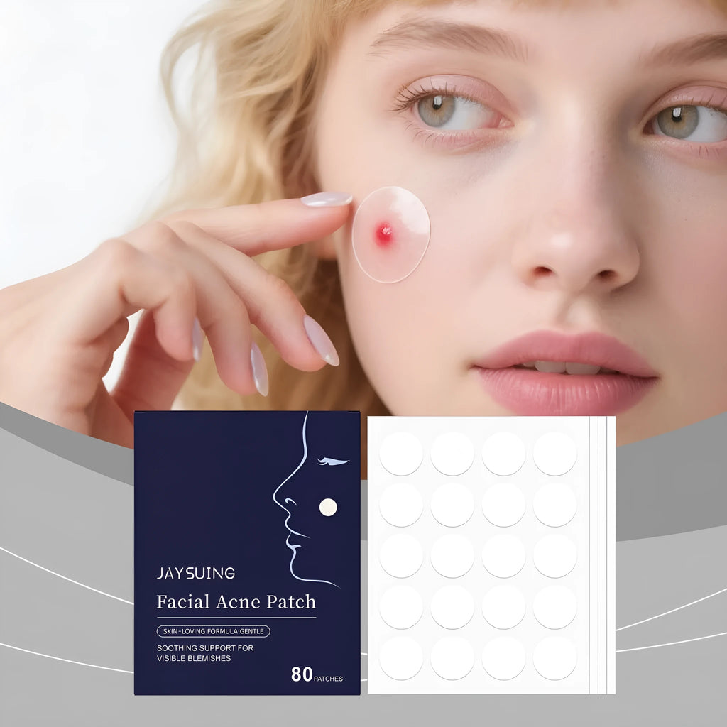 Transparent hydrocolloid facial acne patches pack with 80 count for spot treatment
