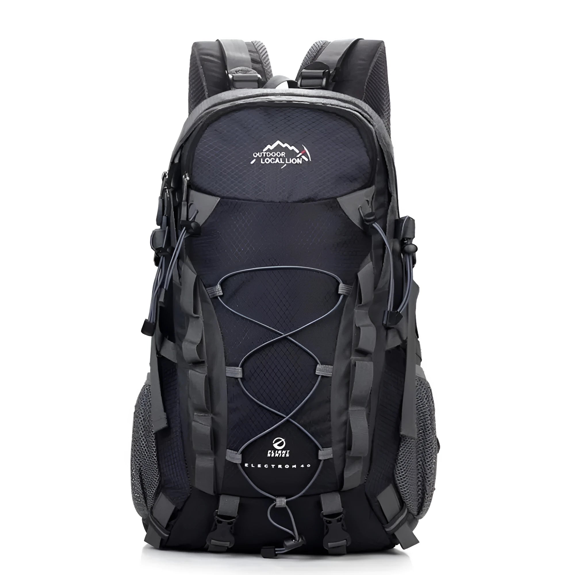Green polyester outdoor sports backpack with 20-35 litre capacity for running hiking camping cycling