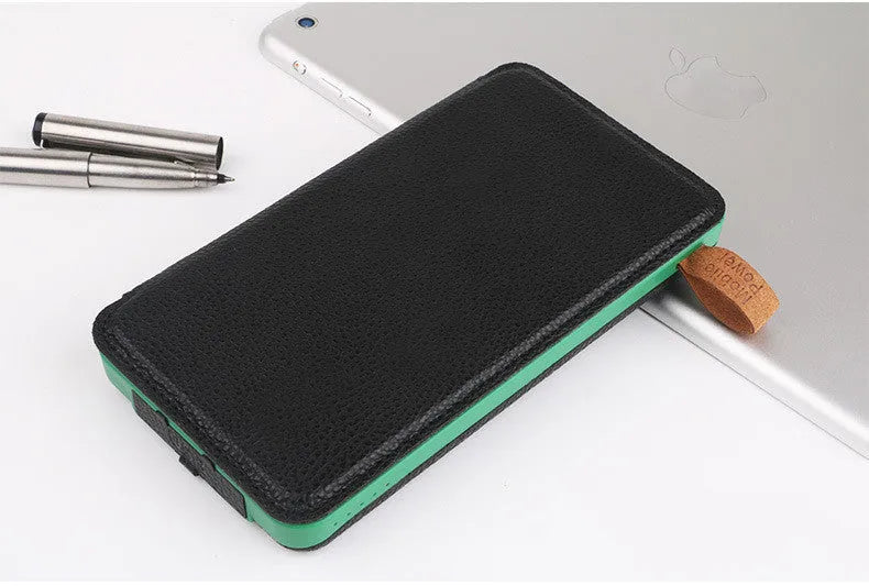 Outdoor solar power bank charger in multiple colours with a solar panel and LED light.