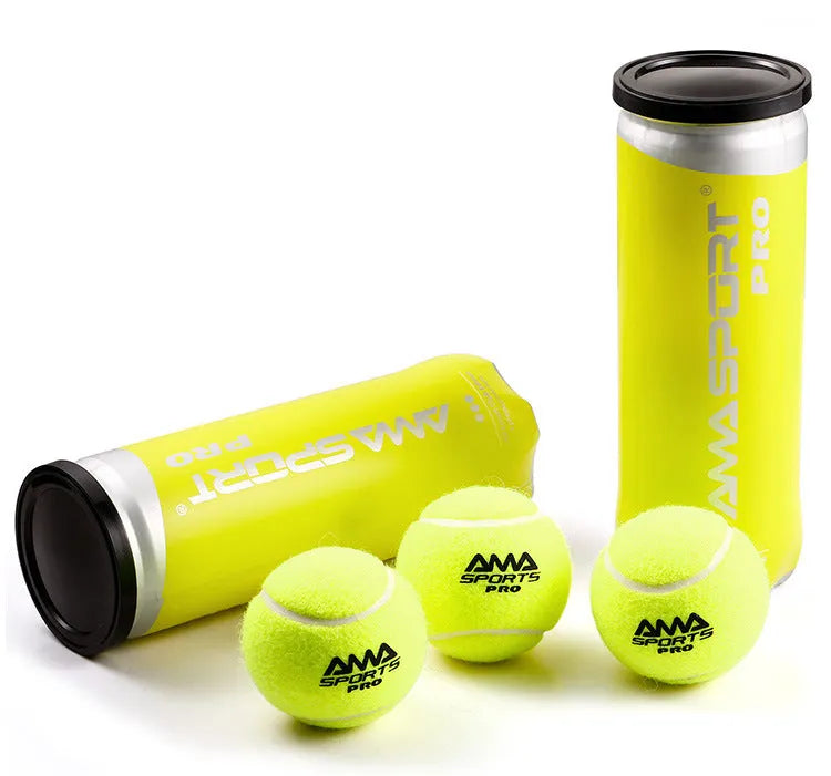 Cage plate tennis training balls in black green and yellow set of 3