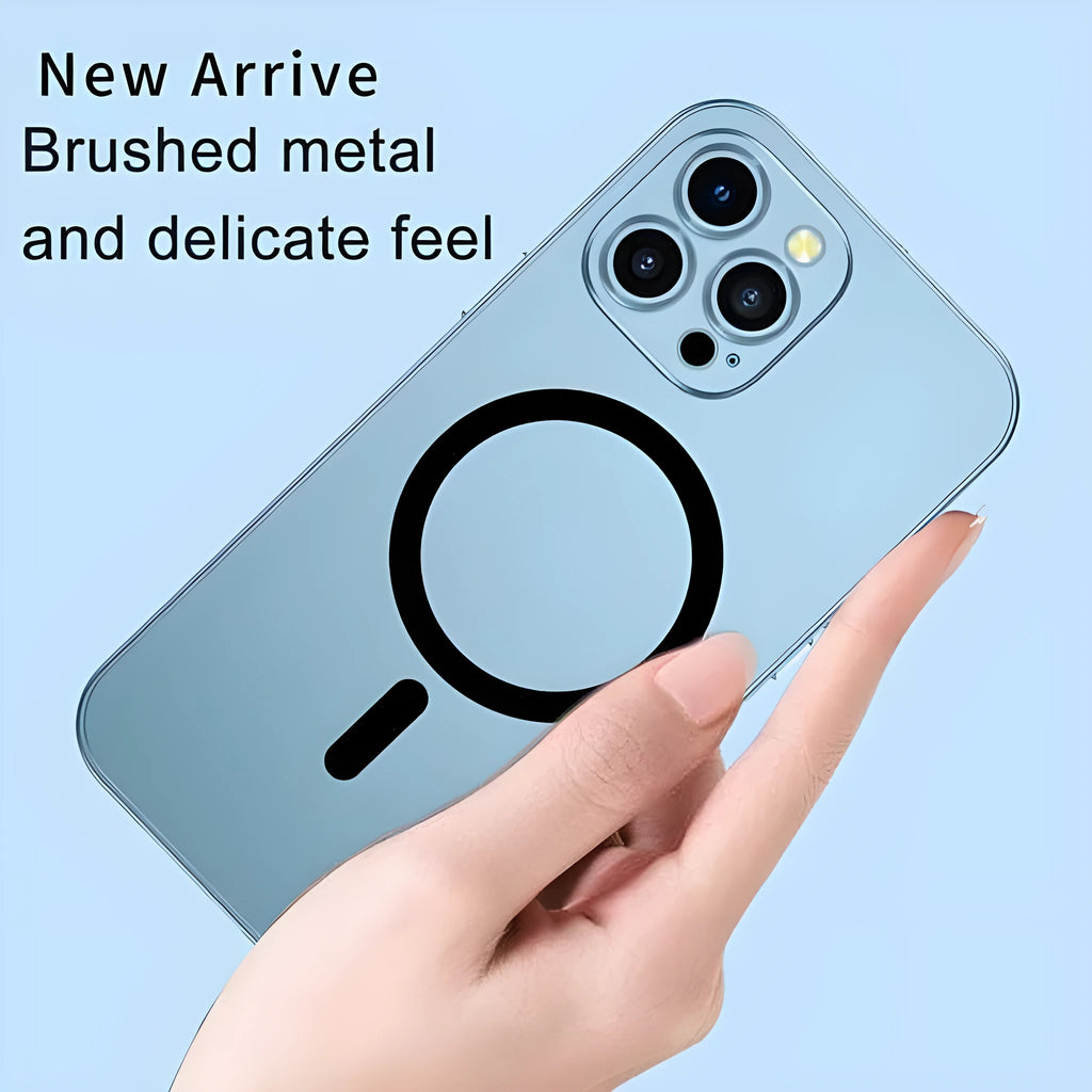 Aluminium alloy frame protective iPhone case with magnetic suction feature in multiple colour options