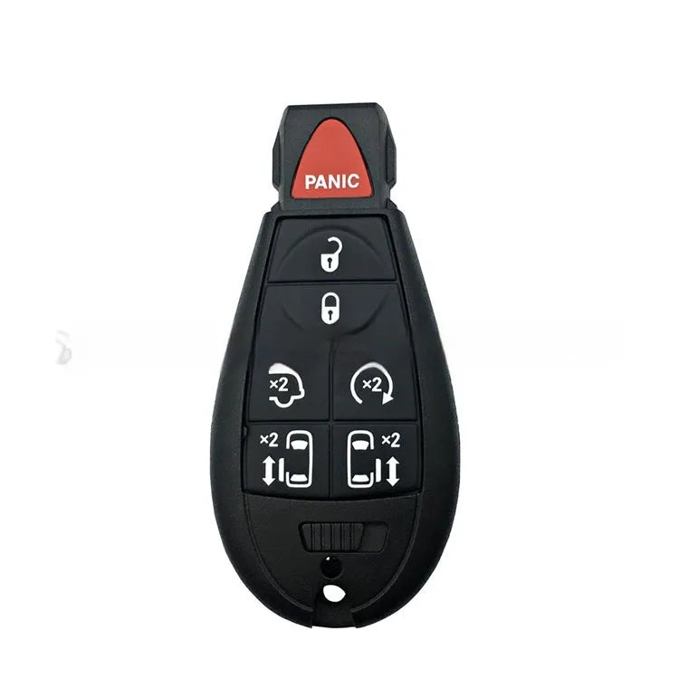 Dodge Chrysler smart key card replacement shell, blank plastic housing measuring 85mm by 42mm.