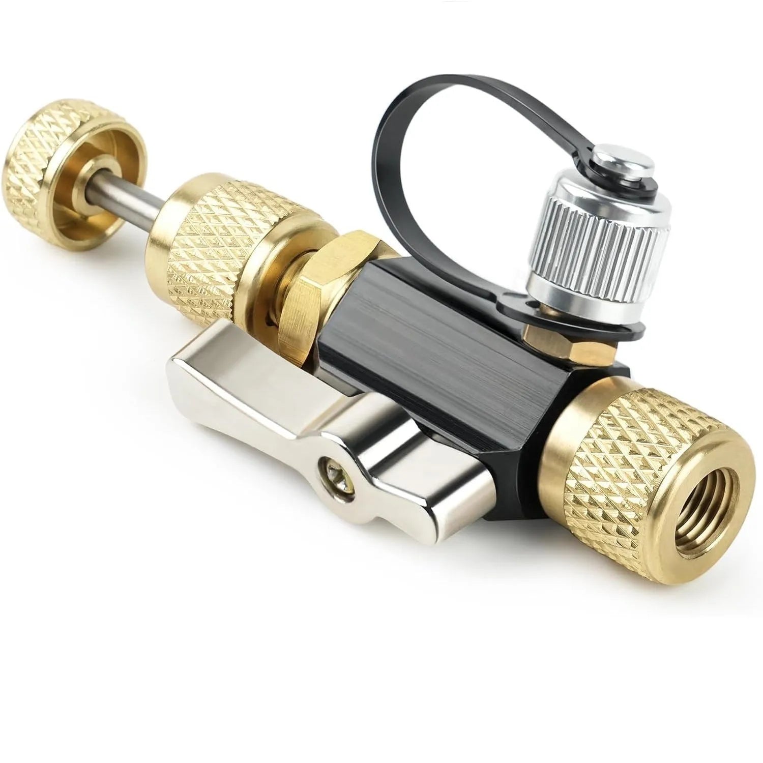 Metal vacuum valve core removal tool set for bicycle tyre maintenance with four style options