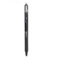 Hot erasable push gel pen with 0.5mm tip, plastic body, shown in blue or black ink for school use.