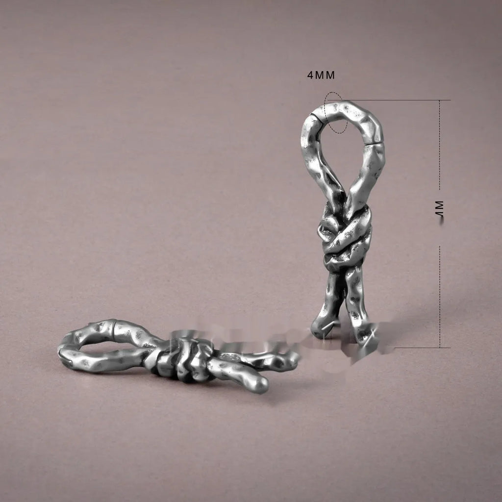 Copper bending shape auricle earring for cartilage piercing, 4mm size, retro design.