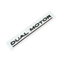 Tesla Model 3 Dual Motor bumper sticker in black and red on ABS plastic