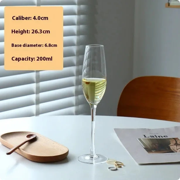 French champagne goblet glasses in crystal clear glass with multiple style options