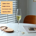 French champagne goblet glasses in crystal clear glass with multiple style options
