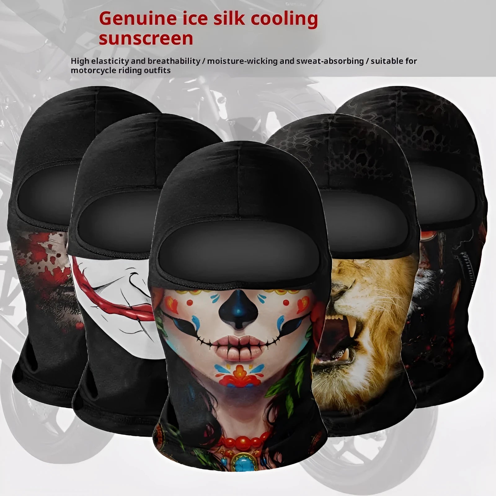 Men's summer breathable full face sun protection quick-drying ice silk polyester balaclava