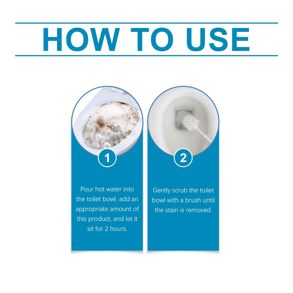 Toilet cleaning powder 120g pack containing four 30g sachets for bowl descaling and stain removal