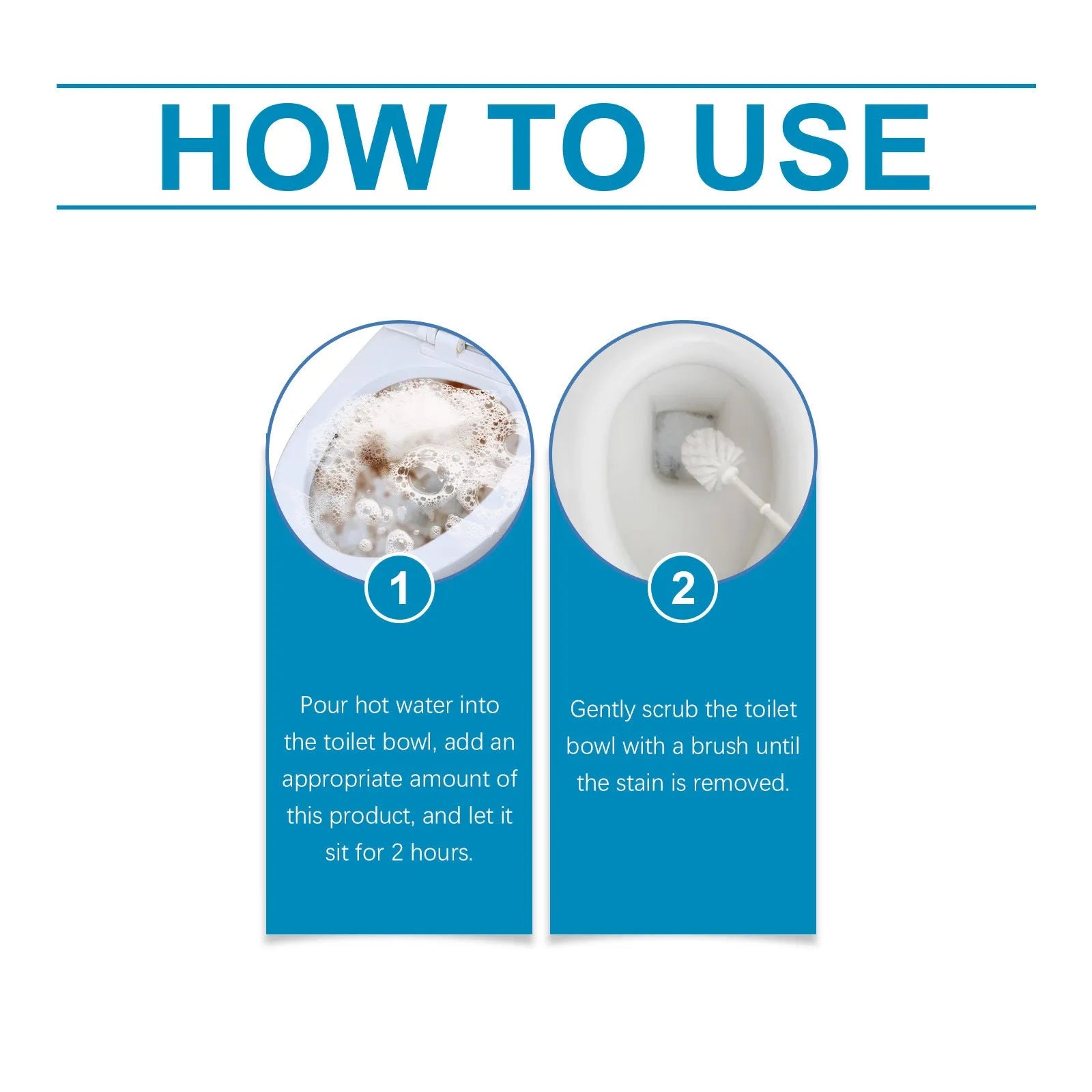 Toilet cleaning powder 120g pack containing four 30g sachets for bowl descaling and stain removal