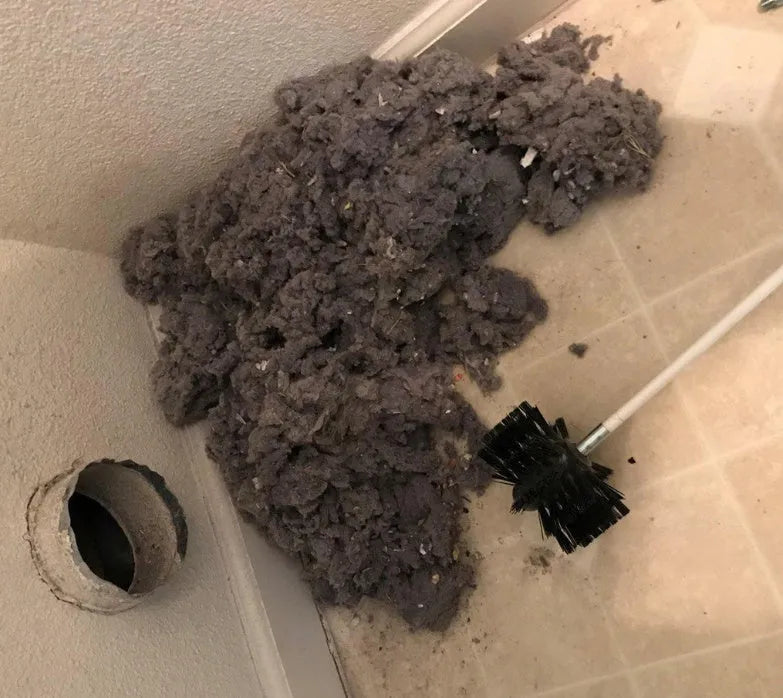 Flexible metal rod chimney cleaning brush with nylon bristles for dryer pipes and ducts