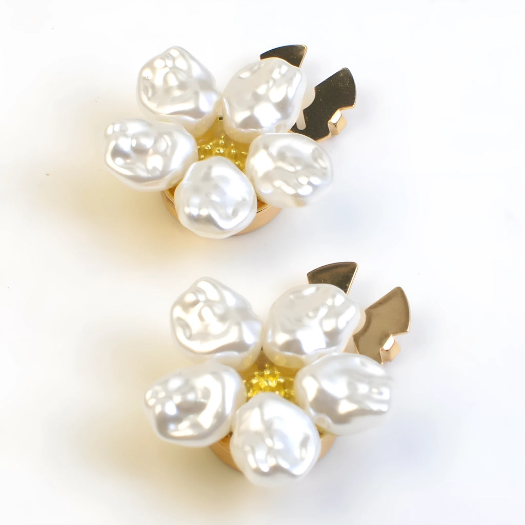Alloy pearl rhinestone cufflink buttons white inlaid diamond processing single